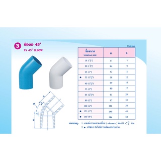 ข้องอพีวีซี 45 องศา ตราท่อน้ำไทย
