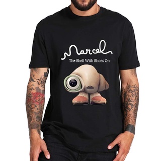 เสื้อยืดแขนสั้นลําลอง ผ้าฝ้าย พิมพ์ลายการ์ตูน Marcel The Shell ขนาดใหญ่ แฟชั่นฤดูร้อน สําหรับผู้ชาย และผู้หญิงS-5XL