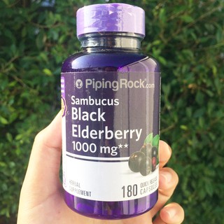 80% OFF ราคา Sale!!! Elderberry Sambucus 1000mg 180 Quick Release Capsules (Piping Rock®) อัลเดอร์เบอร์รี่