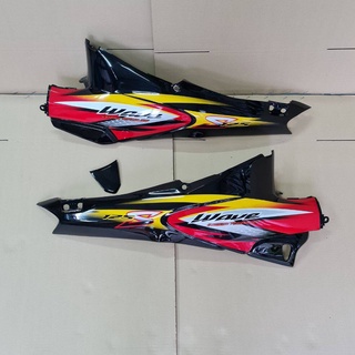 ฝาข้างท้าย wave 125s สีแดงดำ พร้อมติดลาย ปี 2003 ฝากระเป๋าเวฟ 125s พร้อมฝาปิดท้าย