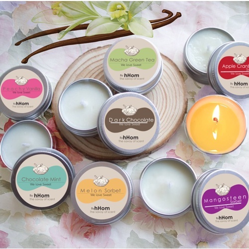 Aroma soy wax candle ขนาด 15 กรัม เทียนจุดอโรมา เทียนหอม (กลิ่นสมุนไพรเเละผลไม้)