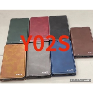 Vivo Y02s XUNTE CASE  เคสฝาพับ แบบหนัง ซองหน้าทึบ  (ของแท้100%)