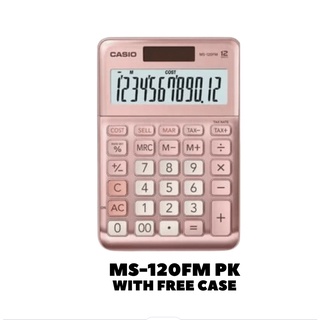 Casio Ms120fm Mini Desk Type Calculator In Pink Color