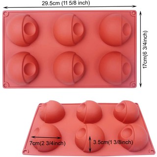 แม่พิมพ์ ซิลิโคน ครึ่งวงกลม 6 ช่อง (แรนดอมสี) Dome Silicone Mold, Semicircle mold