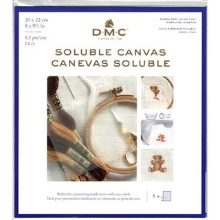 DMC canvas soluble แผ่นปักครอสติส 14ct ลอกลายละลายน้ำ