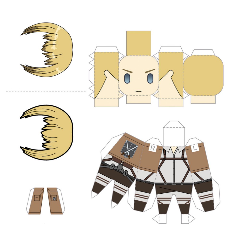 [Standee Anime ] Attack on Titan Character Model Puzzle Paper