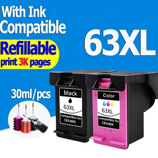 HP 63XL หมึก HP 63 ตลับหมึก HP63XL ตลับหมึกรีฟิลเข้ากันได้สำหรับ HP 1110 1115 1112 2130 2132 2134 2136 3630 4512 3830