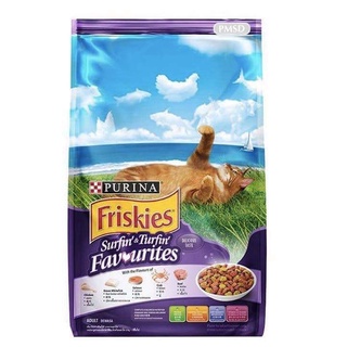 friskies surfin turfin favorites รวมมิตรปลาทะเล (สีม่วง)​ ขนาด 1.2 kg