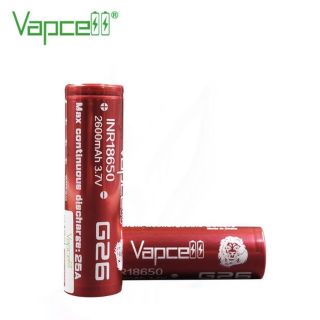 Vapcell G26 INR18650 2600mAh 3.7V 2ก้อน แถมกระเป๋าใส่ถ่าน