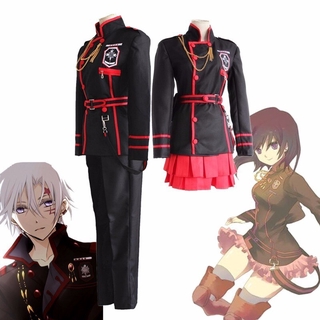 Anime D.Gray-man Allen Walker Linali Lee Cosplay Costume Black Red School Uniform Men Halloween Carnaval Party Full set Costume