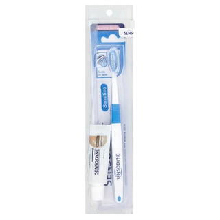Sensodyne เซ็นโซดายน์ แปรงสีฟัน+ยาสีฟัน ทราเวลเซ็ท เซ็นซิทีฟ (คละสี) (8851007101687)