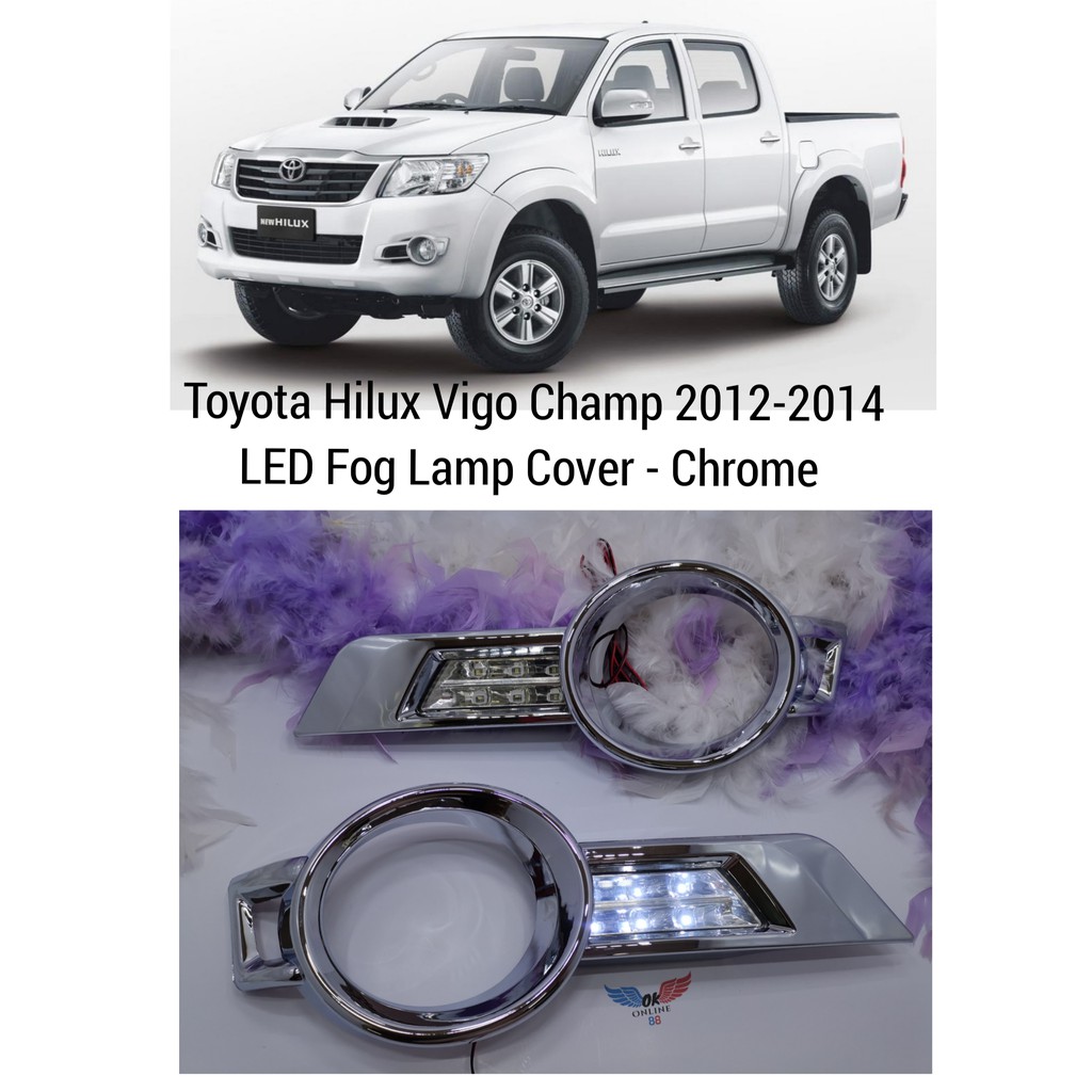 ฝาครอบไฟตัดหมอก LED สําหรับ Toyota Hilux Vigo Champ 2012-2014
