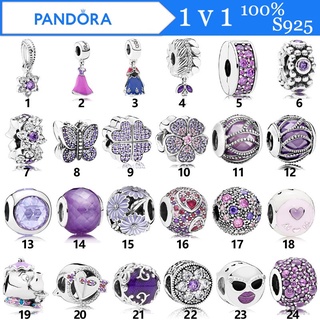 Pandora สร้อยข้อมือเงินสเตอร์ลิง S925 ประดับลูกปัดสี่ใบ e1005