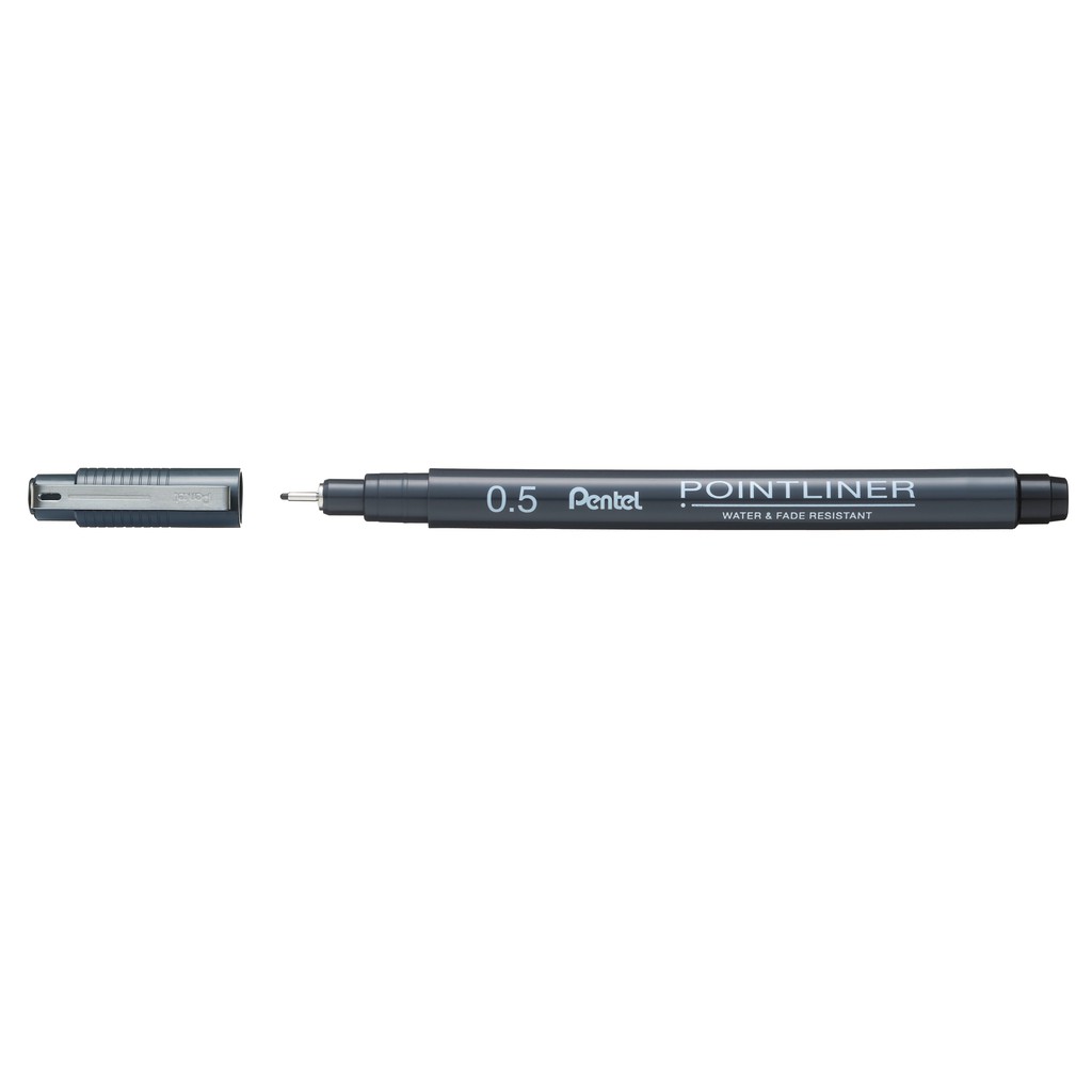 Pentel Pointliner Water & Fade Resistance Technical Drawing Pen - 0.5 มม. - สีดํา