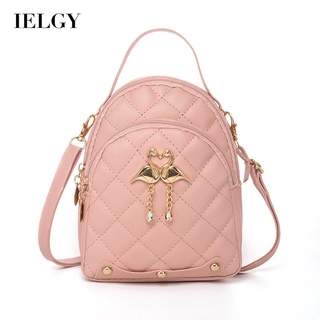 IELGY womens fashion rhombus mini backpack