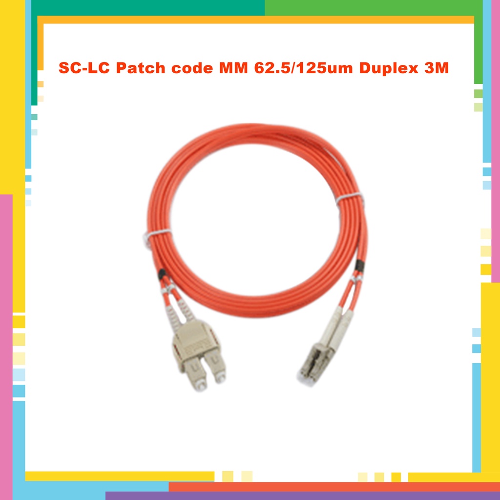 สาย Patch cord Fiber Optic SC to LC Multi-mode 62.5/125um(OM1), duplex OD:3.0mm 3M