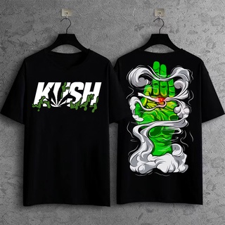 เสื้อผู้ชายเท่ - KUSH สตรีทแวร์แขนสั้นเสื้อยืดฮิปฮอป Unisex ถนนสูงแฟชั่นผ้าฝ้ายเสื้อยืด KUSH