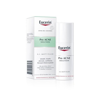 Eucerin Pro ACNE SOLUTION A.I. MATT FLUID 50ML วยจัดการหัวสิว ลดสิวอุดตันได้ลึกถึงชั้นผิว ควบคุมความมันได้ 8 ชม