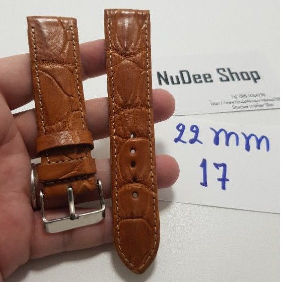 ⌚สายนาฬิกา 22 mm.หนังจระเข้แท้⌚(มีบัคเคิ้ล)