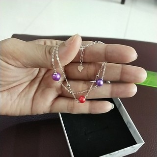 สร้อยข้อมือมุกแท้3เม็ด ขนาด6-7มิล ส่งฟรี