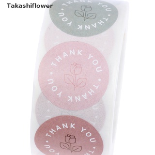 Takashiflower สติกเกอร์ฉลาก Thank You สไตล์เรโทร สําหรับตกแต่งเครื่องเขียน 500 ชิ้น