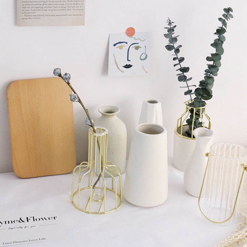 Nordic Ceramic Flower Vase Desktop Ornament Vases Table Decor ...