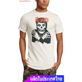 เสื้อยืดยอดนิยม The Misfits Punk Rock Band Distressed Skeleton Adult Fitted Jersey T-Shirt Tee Popular T-shirts