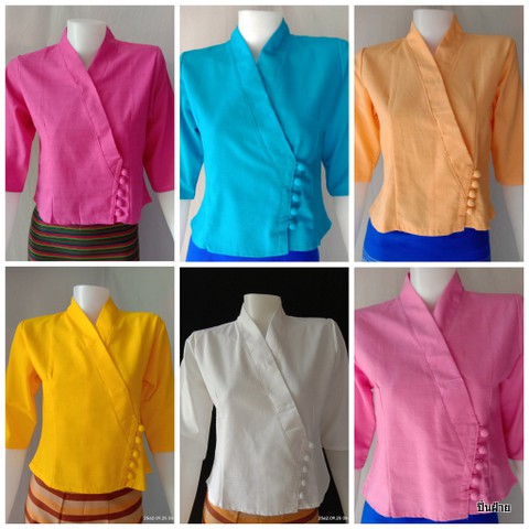 เสื้อผ้าพื้นเมืองกระดุมข้าง5เม็ด ผ้าชินมัย