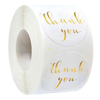 yu 500pcs Round Thank You Stickers Gold Foil Seal Labels Wedding Envelope Handmade Stationery Sticker