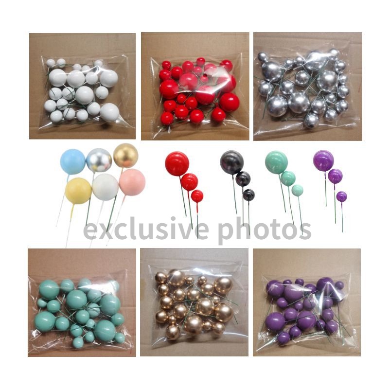 ปาร์ตี้คริสต์มาส คริสต์มาส20ชิ้น/ชุดสีชมพู/สีฟ้าทอง/ลูกเงินเค้กตกแต่งบอลอบโฟมบอลเค้กวันเกิด อิน เบเกอรี่ตกแต่งเครื่องมือ