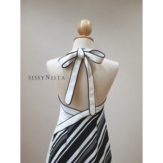 เดรสเปิดหลัง SND21004 Backless Ribbon Dress