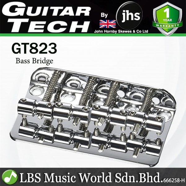 Guitar Tech GT823 Precision and Jazz Bass Guitar Bridge - Chrome (GT 823)