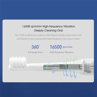 Xiaomi แปรงสีฟันไฟฟ้า T100 Sonic Electric Toothbrush กันน้ำ IPX7 เปลี่ยนหัวได้ ทำความสะอาดฟันอย่างล้