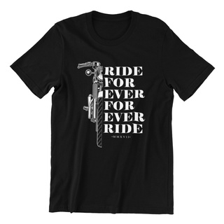 คอลูกเรือเสื้อยืดแขนสั้นลําลอง พิมพ์ลายกราฟฟิค Ride Forever สําหรับผู้ชายS-5XL