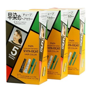 (แพ็ค3กล่อง) Paon Seven-Eight Hair Color 5 light brown พาออน เซเว่น-เอท แฮร์ คัลเลอร์ 5 สีน้ำตาลอ่อน