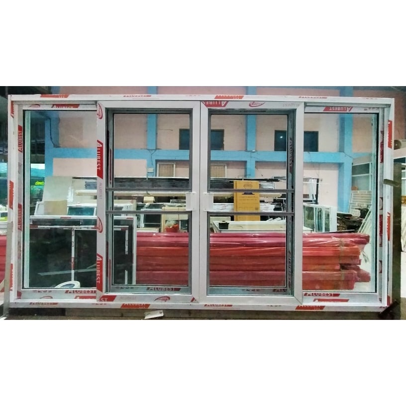 หน้าต่างบานเลื่อนอลูมีเนียมสำเร็จรูปขนาดกว้าง200xสูง110cm