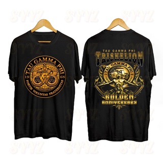 Triskelion Fratshirt Tau Gamma Phi TGP เสื้อยืดคอกลมกีฬากีฬาเสื้อ Bootleg ขนาดใหญ่ KH{