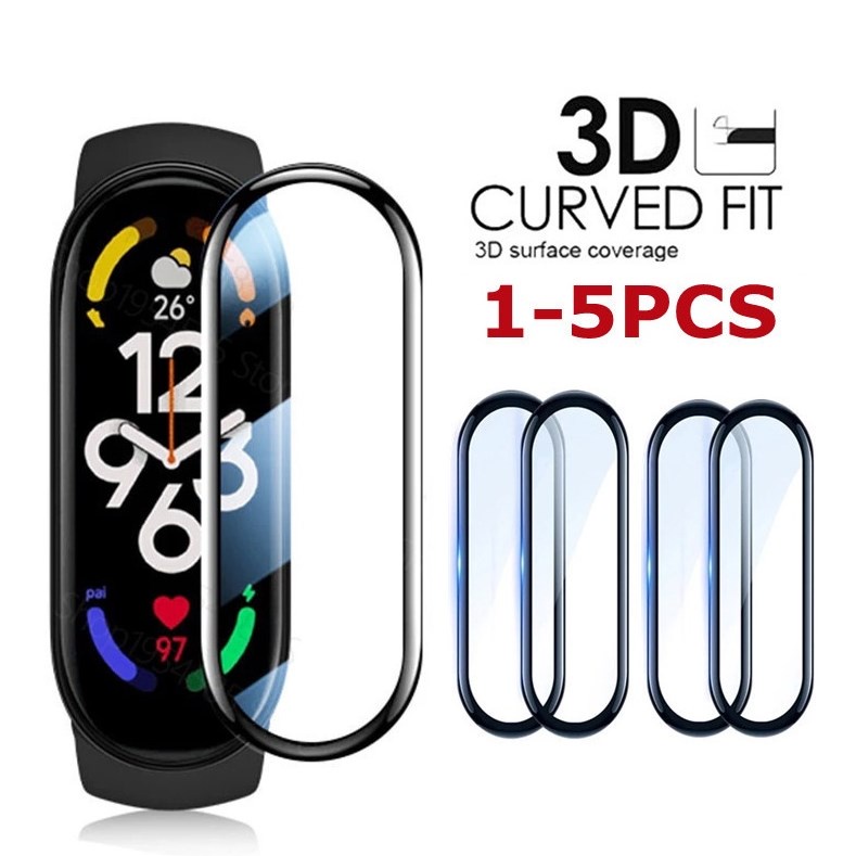 3d ฟิล์มป้องกัน Xiaomi Mi Band 9 8 7 6 5 4 ป้องกันหน้าจอบน Xiaomi Miband 9 8 7 6 Band7 นาฬิกาป้องกันฟิล์มไม่มีแก้ว