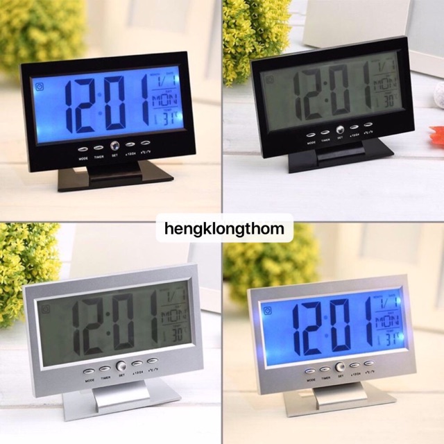 Clocks 129 บาท นาฬิกา นาฬิกาตั้งโต๊ะ เรืองแสง นาฬิกาดิจิตอล LCD Clock NO.8082 Home & Living
