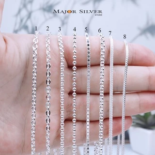 สร้อยคอเงินแท้ 92.5 / ชุดใหญ่ ตะขอตัวเอ็ม: ยาว14 ถึง 30 นิ้ว หลายแบบ