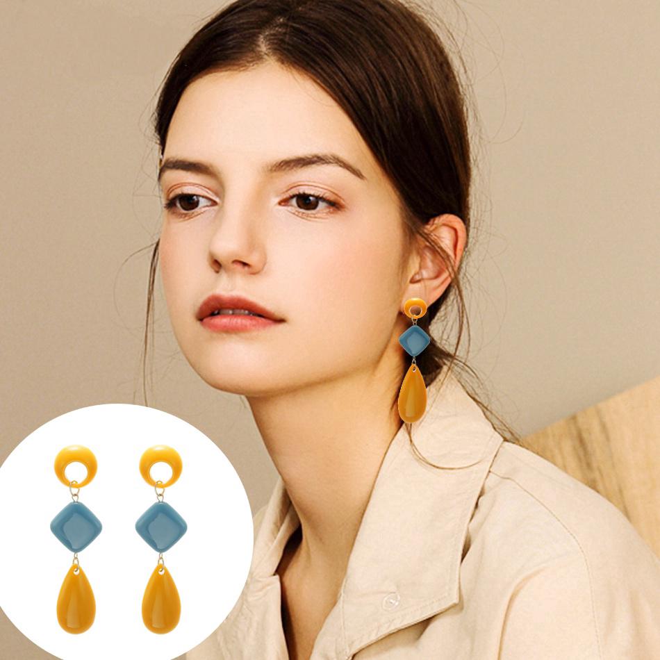 Women Long Dangle Hanging Earrings For Women Statement Acrylic Korean Drop Earrings Pendant Female Jewelry NR215