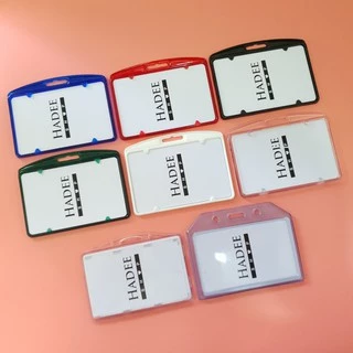 กรอบพลาสติก กรอบใส่บัตร ซองใส่บัตร แนวนอน Cardholder Horizontal บัตรพนักงาน Lanyard Card Holder 1 ชิ้น พร้อมส่ง
