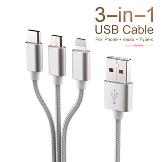 สายชาร์จ 3 in 1 USB Type C Type-C 3 in 1 สำหรับโทรศัพท์มือถือ