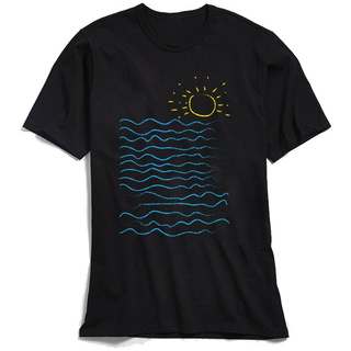 เสื้อยืดแขนสั้นลําลอง คอกลม ผ้าฝ้าย 100% พิมพ์ลาย Sunset On The Ocean Labor Day สําหรับผู้ชาย