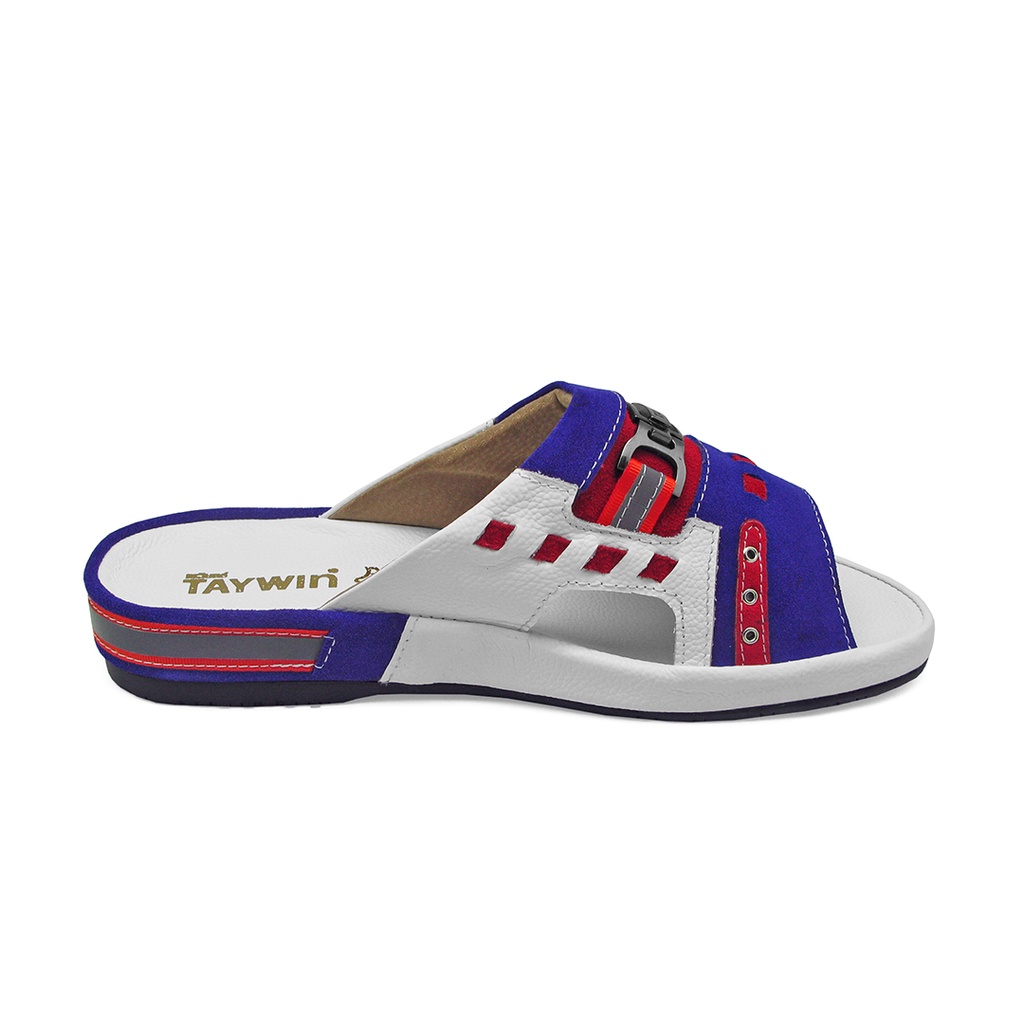 TAYWINแท้ เทวินทร์แท้ รองเท้าแตะ SKF-12 Size39-46 หนังกลับสีน้ำเงินสด-หนังสีส้ม-หนังปั่นนิ่มขาว