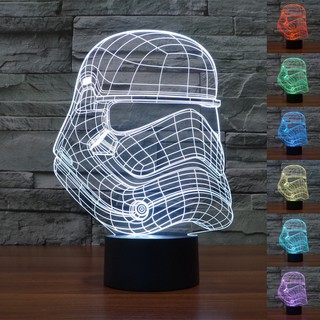 โคมไฟตั้งโต๊ะ Star Wars Stormtrooper 3 D Night Light 7 สี ทหาร ของขวัญ Gift