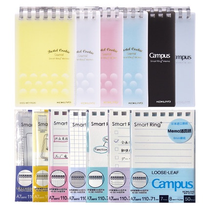 Kokuyo A7 Mini Loose leaf Notebook Flip Book Time Plan ที่จะทํารายการ