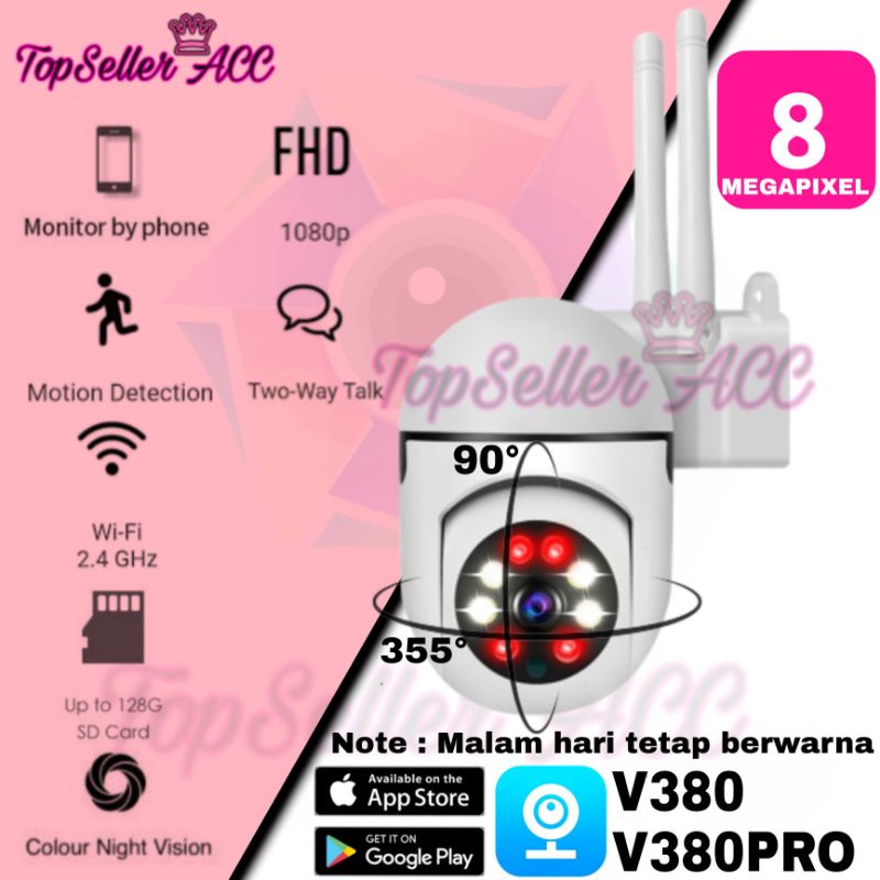 ความเร็วใหม่โดม mini PTZ การติดตามมนุษย์ V380pro HD 8MP FULL HD Wifi Cctv Ip กล้องไร้สาย V380pro