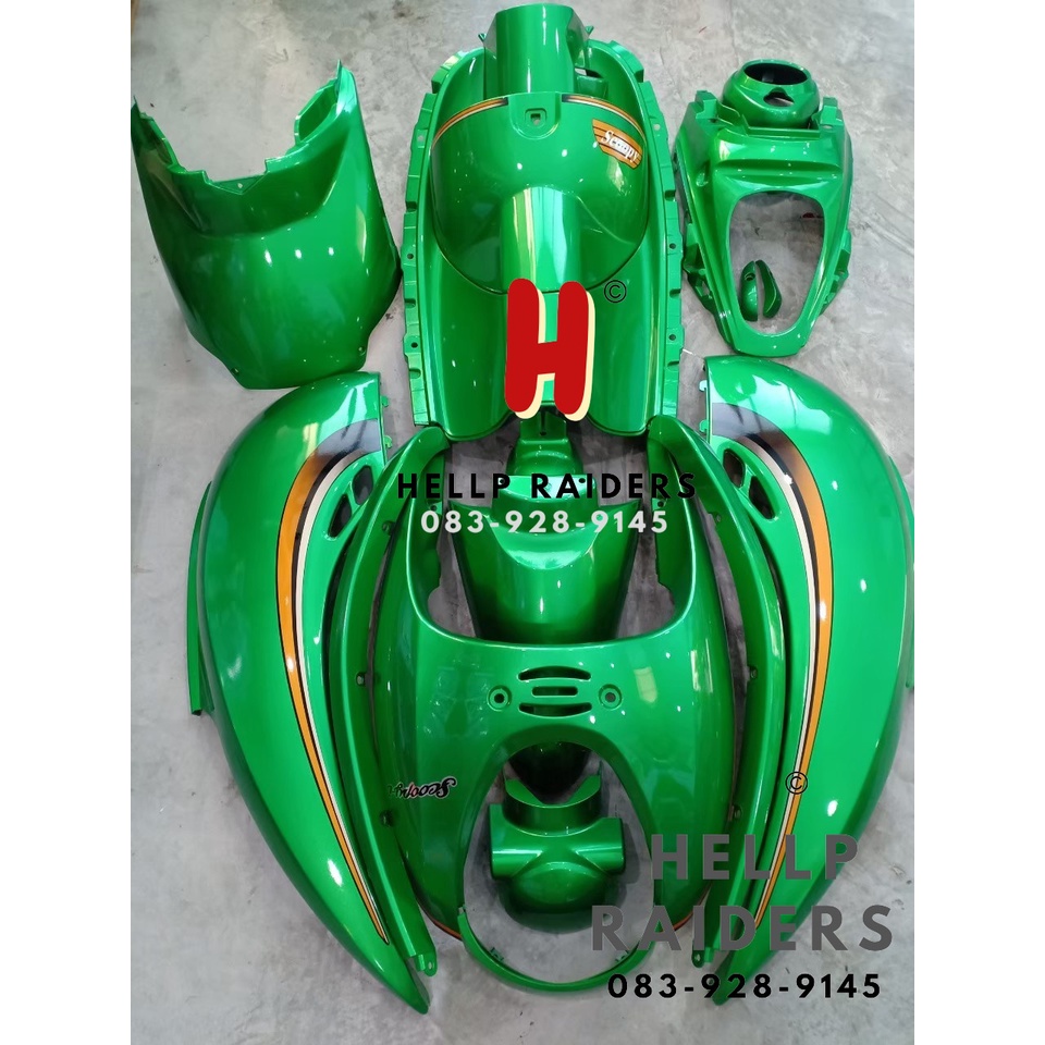ชุดสี เฟรม ฮอนด้า สกู้ปปี้ ไอ ตัวเก่า  Honda Scoopy i ปี 2009-2011  ครบชุด 15 ชิ้น สีเขียวแก้ว