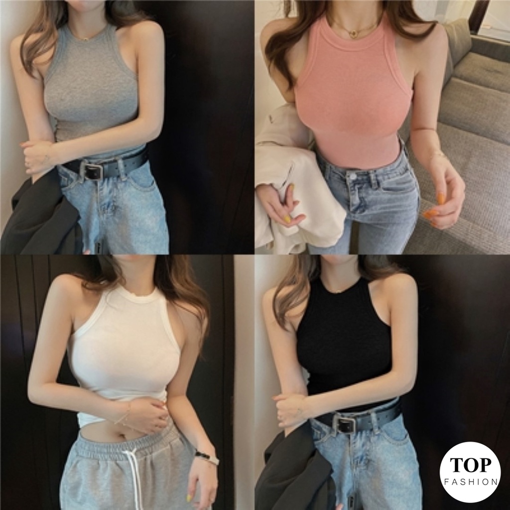 พร้อมส่งไทย ราคาถูก เสื้อกล้ามเว้าแขนลึก มีไซส์ ผ้ายืด ใส่สบาย 4 สี แฟชั่น